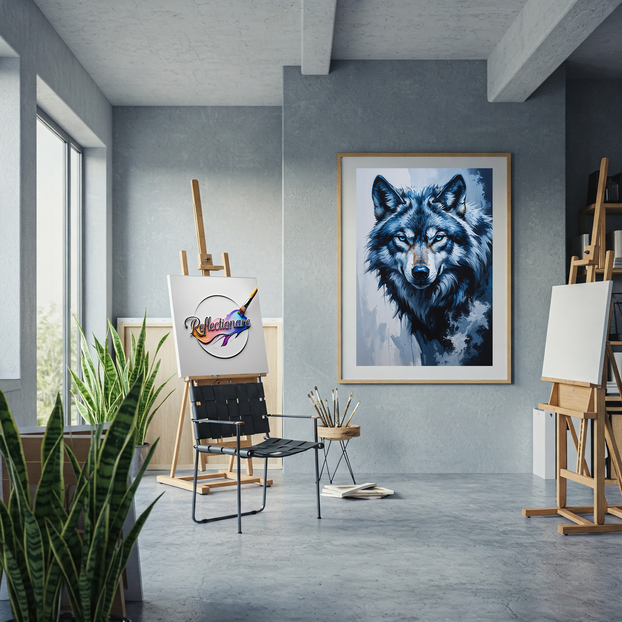 Abstract Gray Wolf Art Print | Digital Download