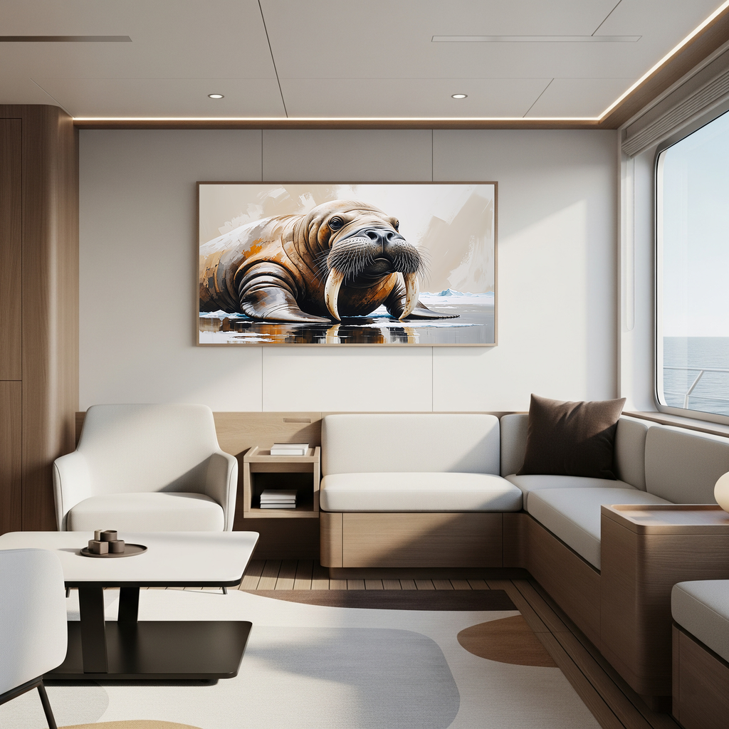 Abstract Walrus Arctic Wildlife Painting Art | Digital Download