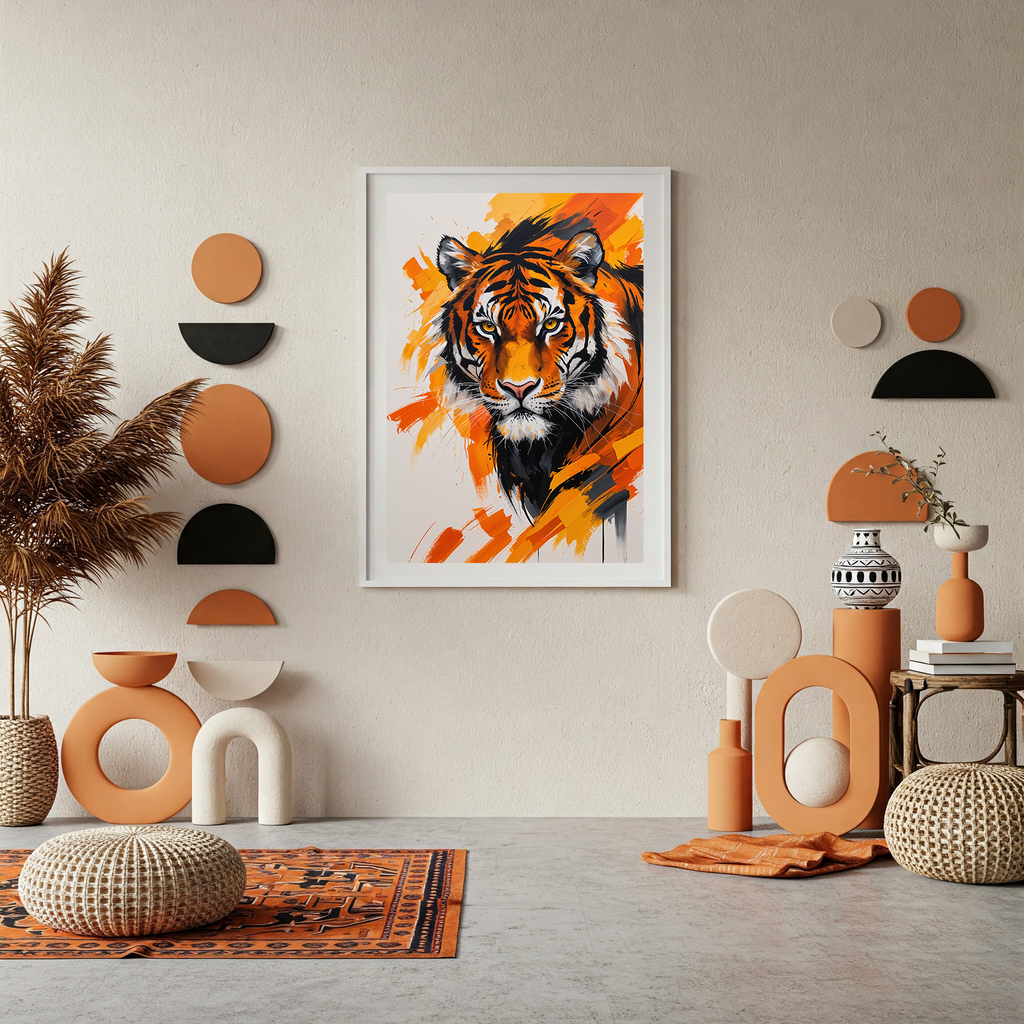 Abstract Tiger Face Wall Art Print | Digital Download