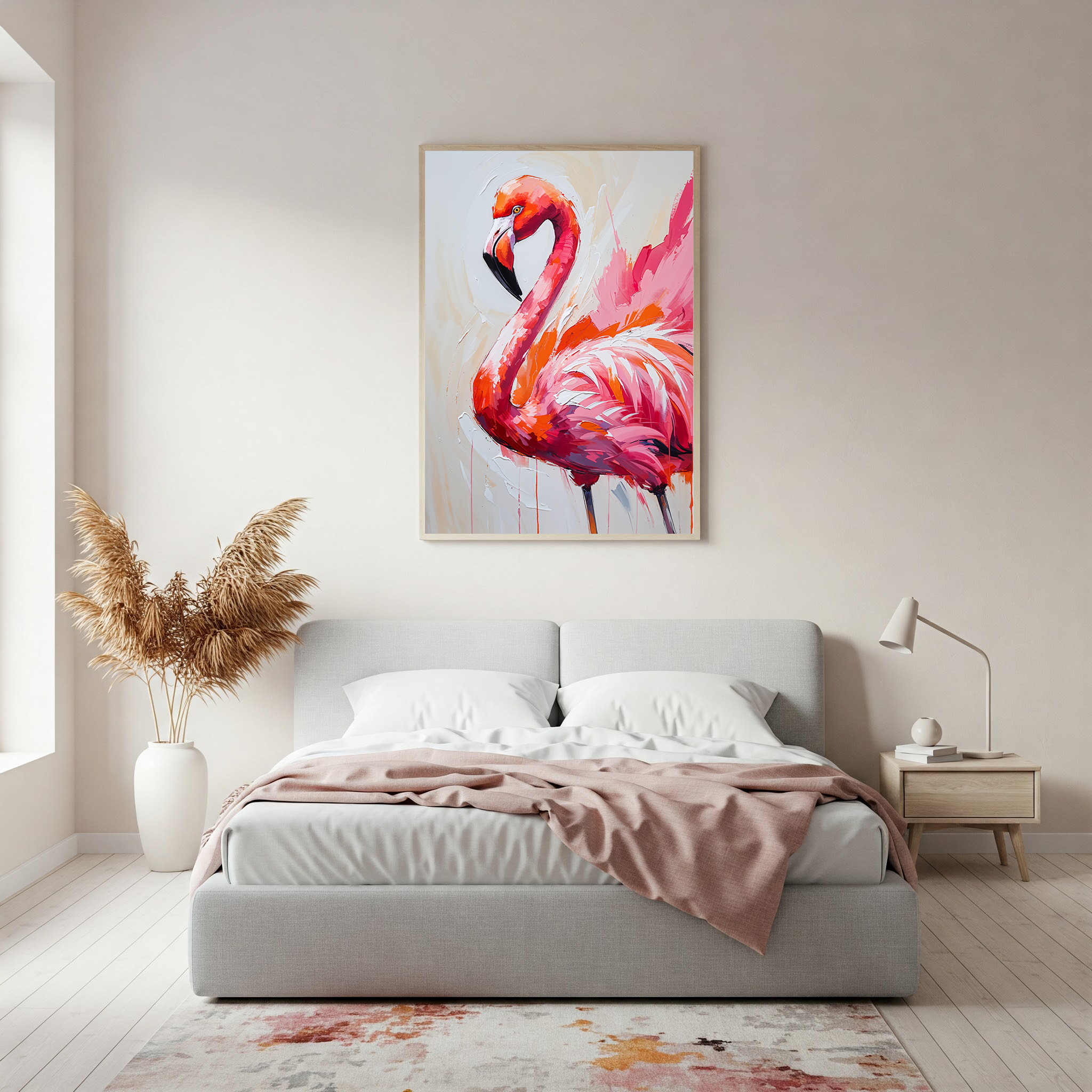 Abstract Flamingo Wall Art II | Digital Download