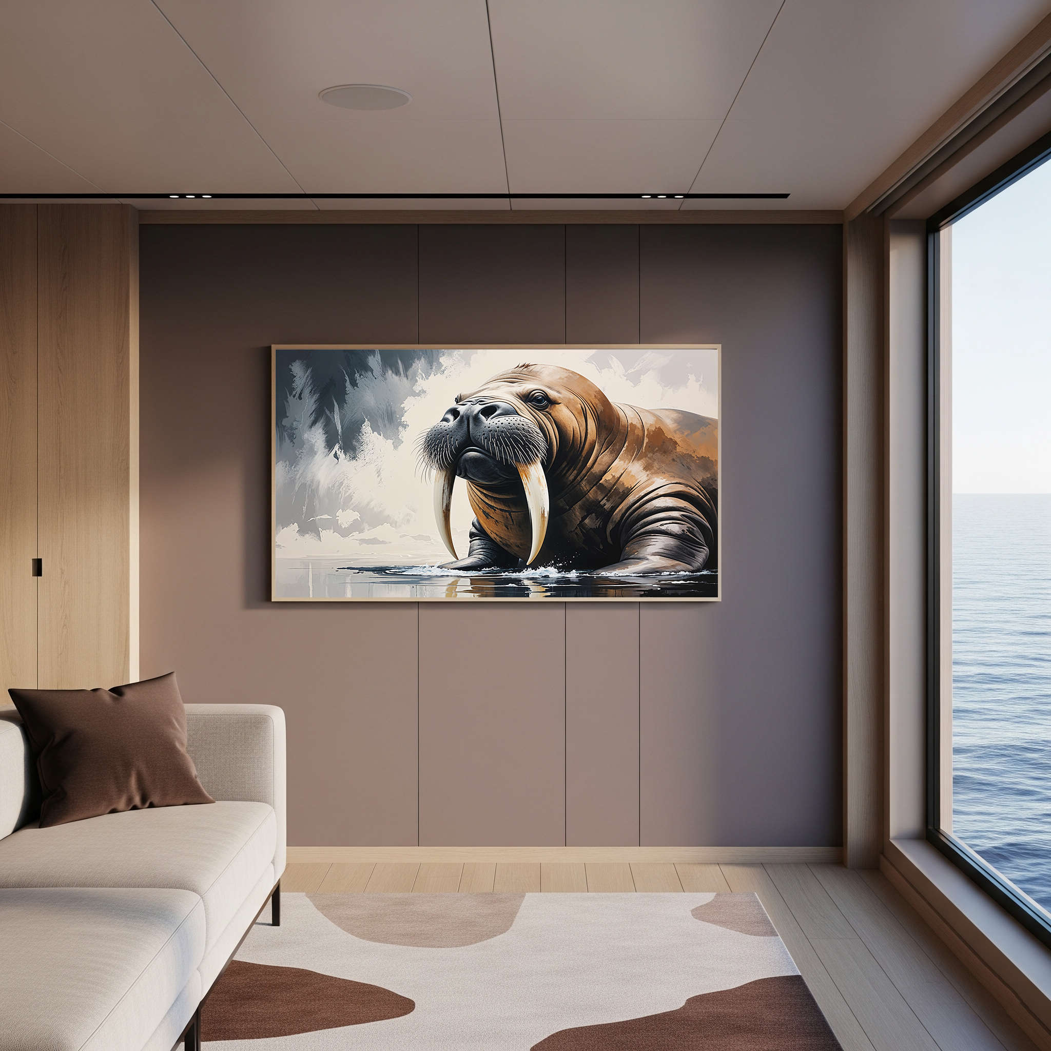 Majestic Walrus Portrait Expressionist Art | Digital Download