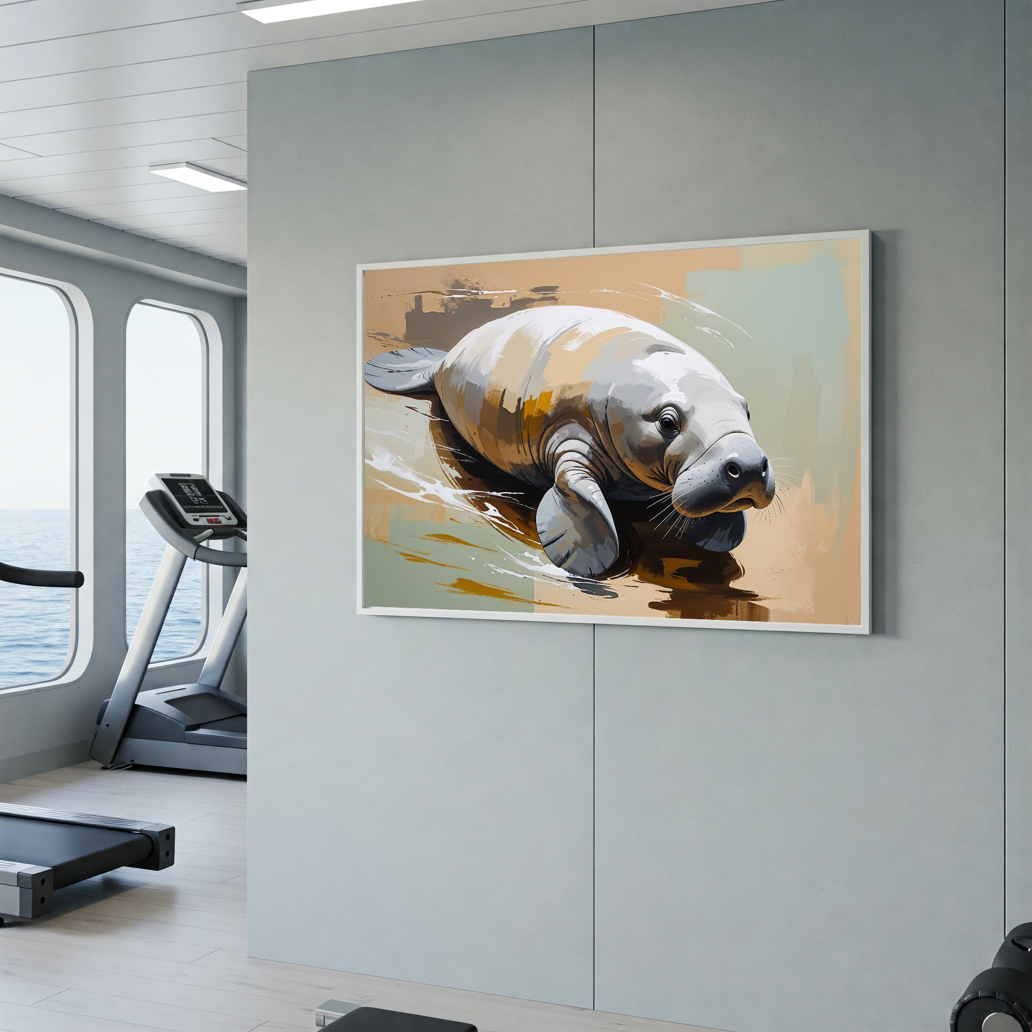 Abstract Manatee Painting Wall Art | Digital Download