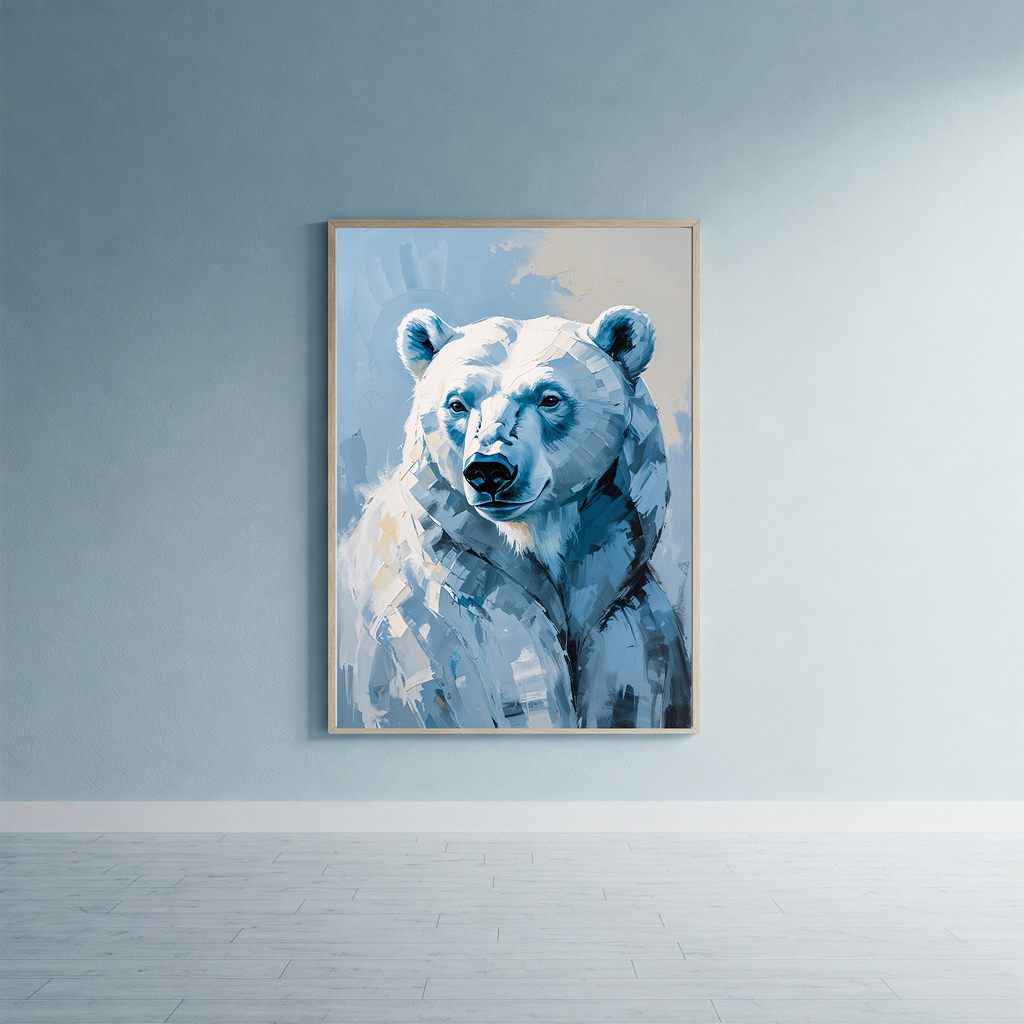 Abstract Polar Bear Portrait Wall Art Print | Digital Download
