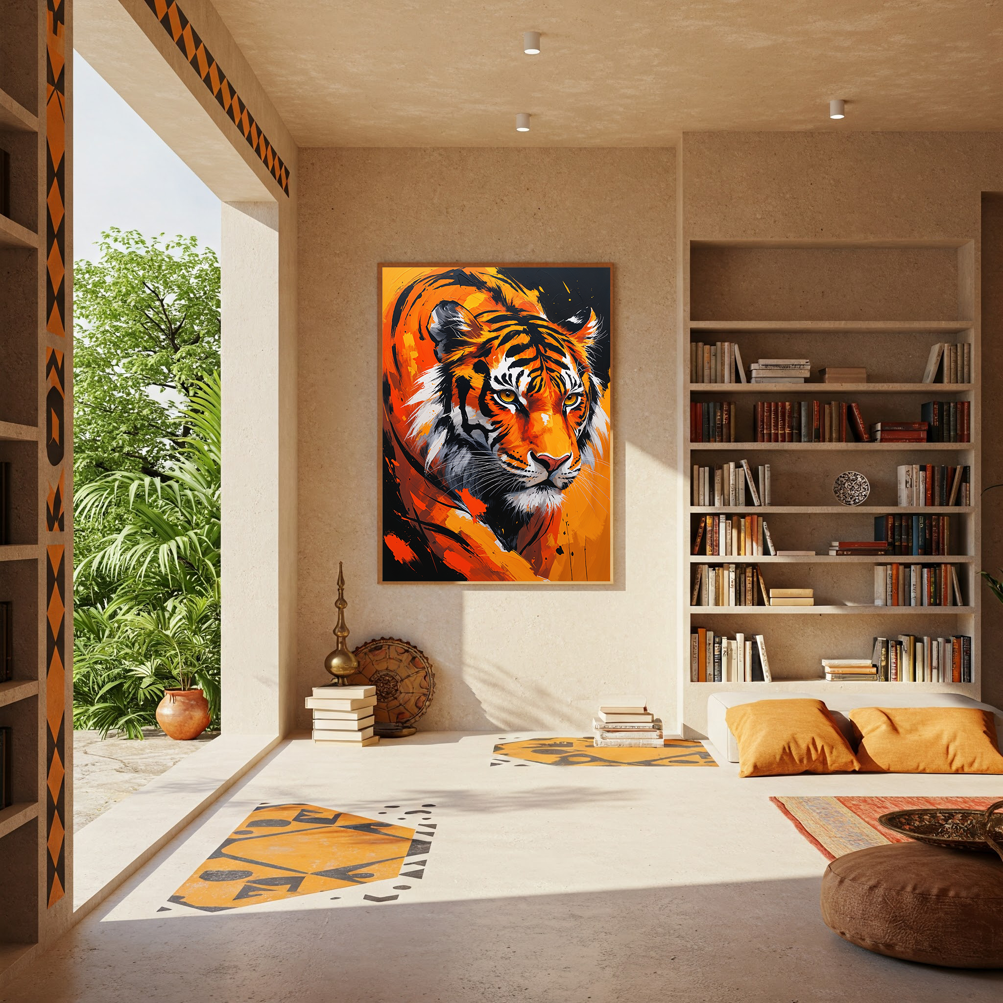 Abstract Tiger Portrait Wall Art Print | Digital Download
