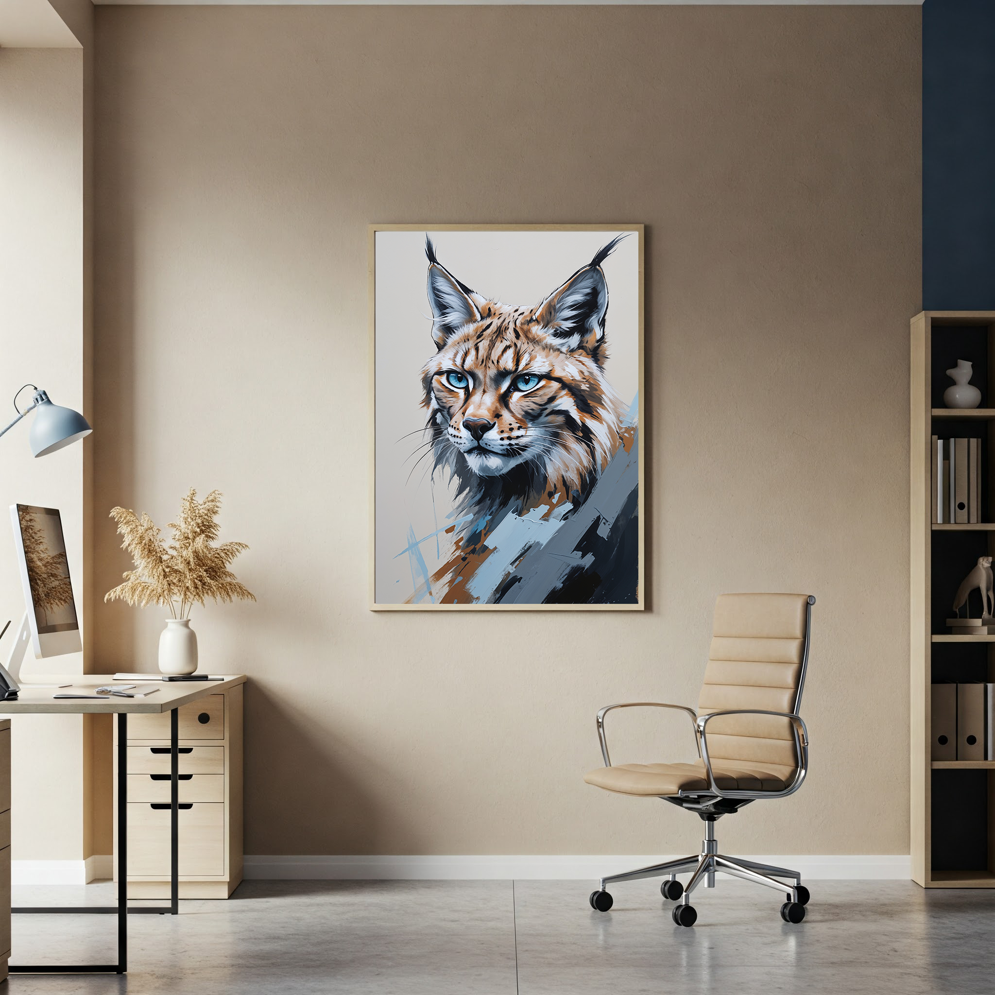Abstract Lynx Portrait Wall Art | Digital Download