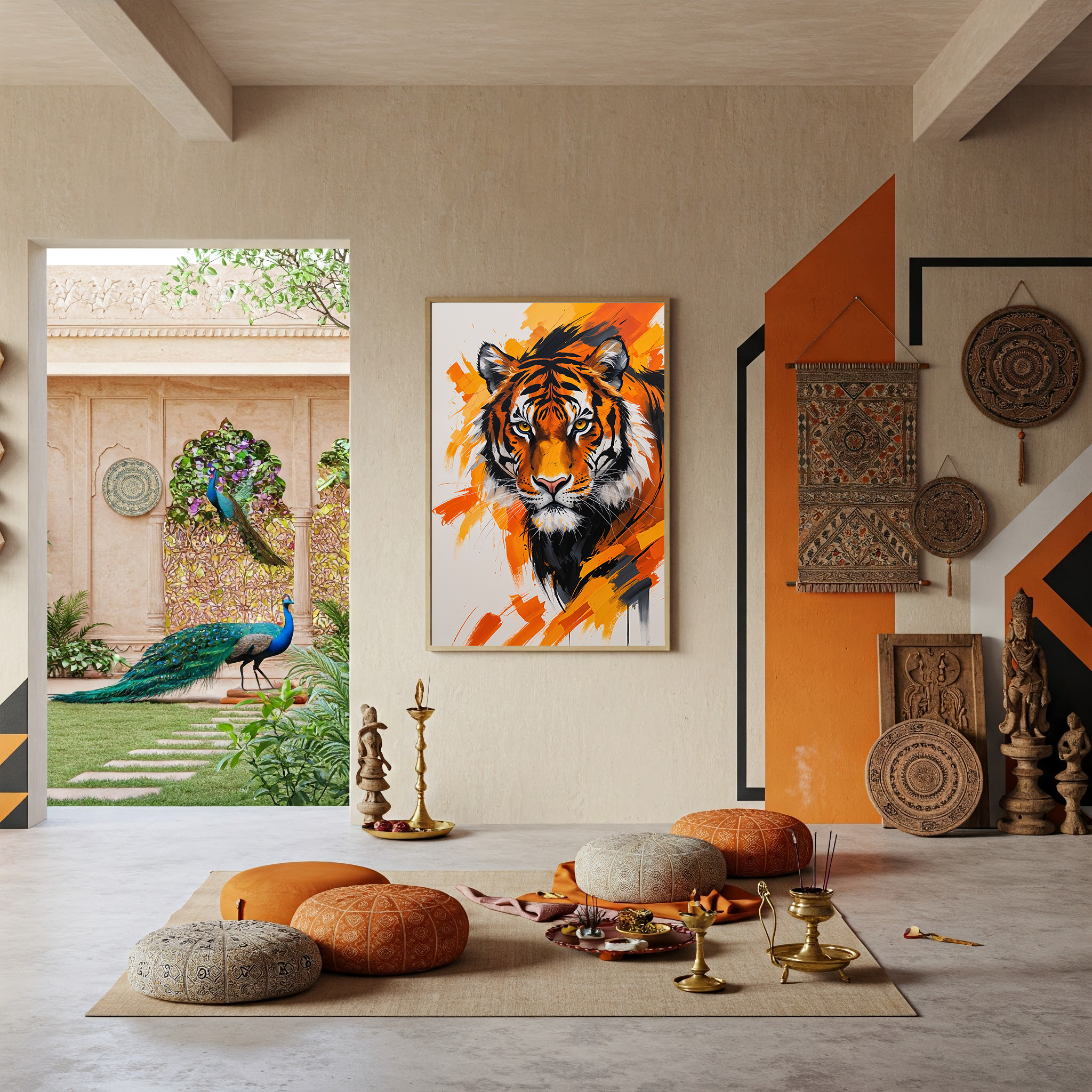 Abstract Tiger Face Wall Art Print | Digital Download