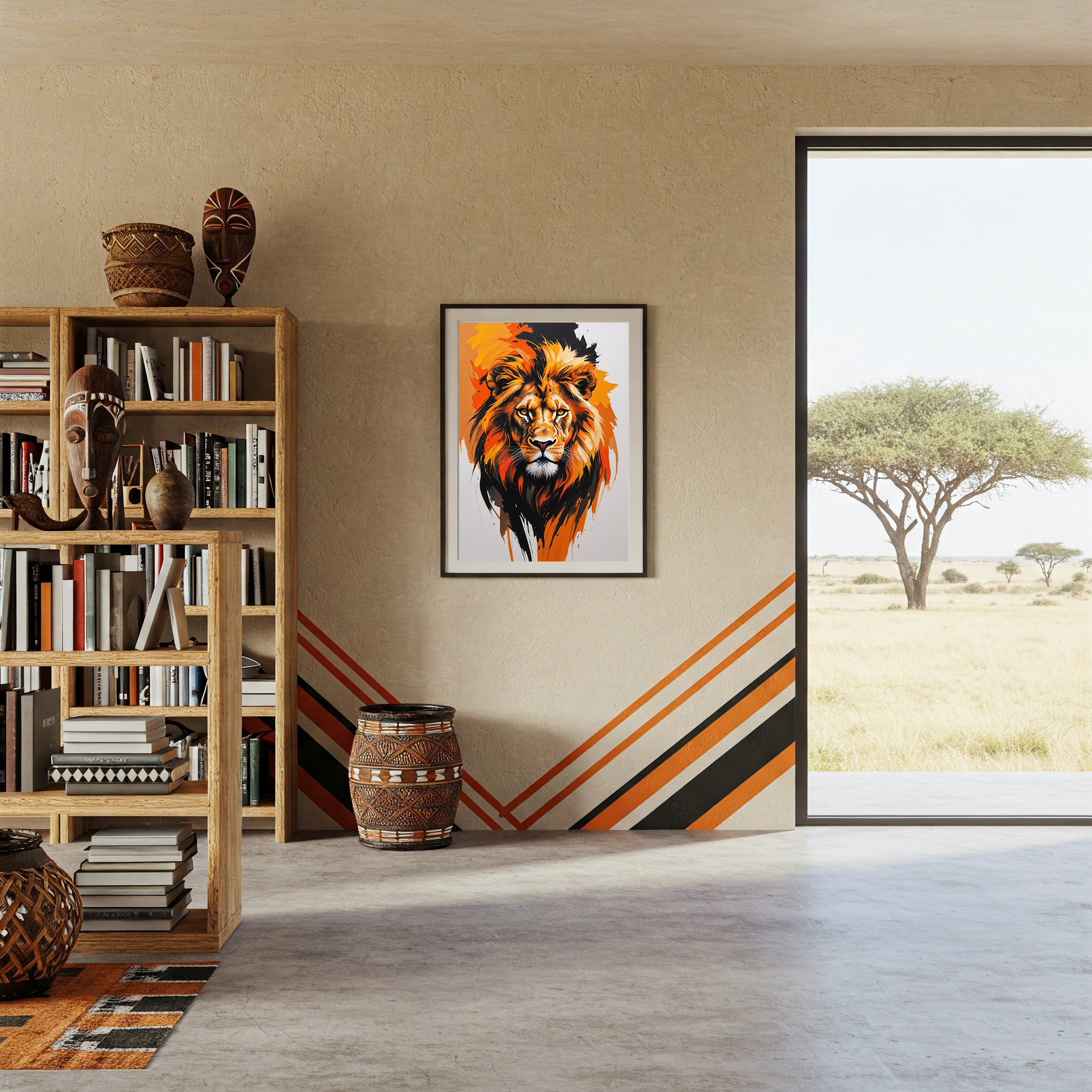 Abstract Lion Face Wall Art | Digital Download