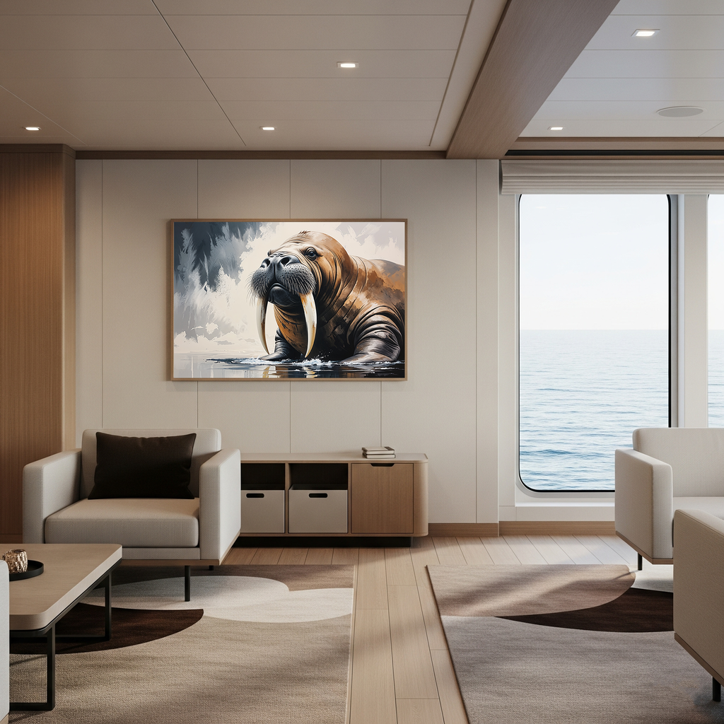 Majestic Walrus Portrait Expressionist Art | Digital Download