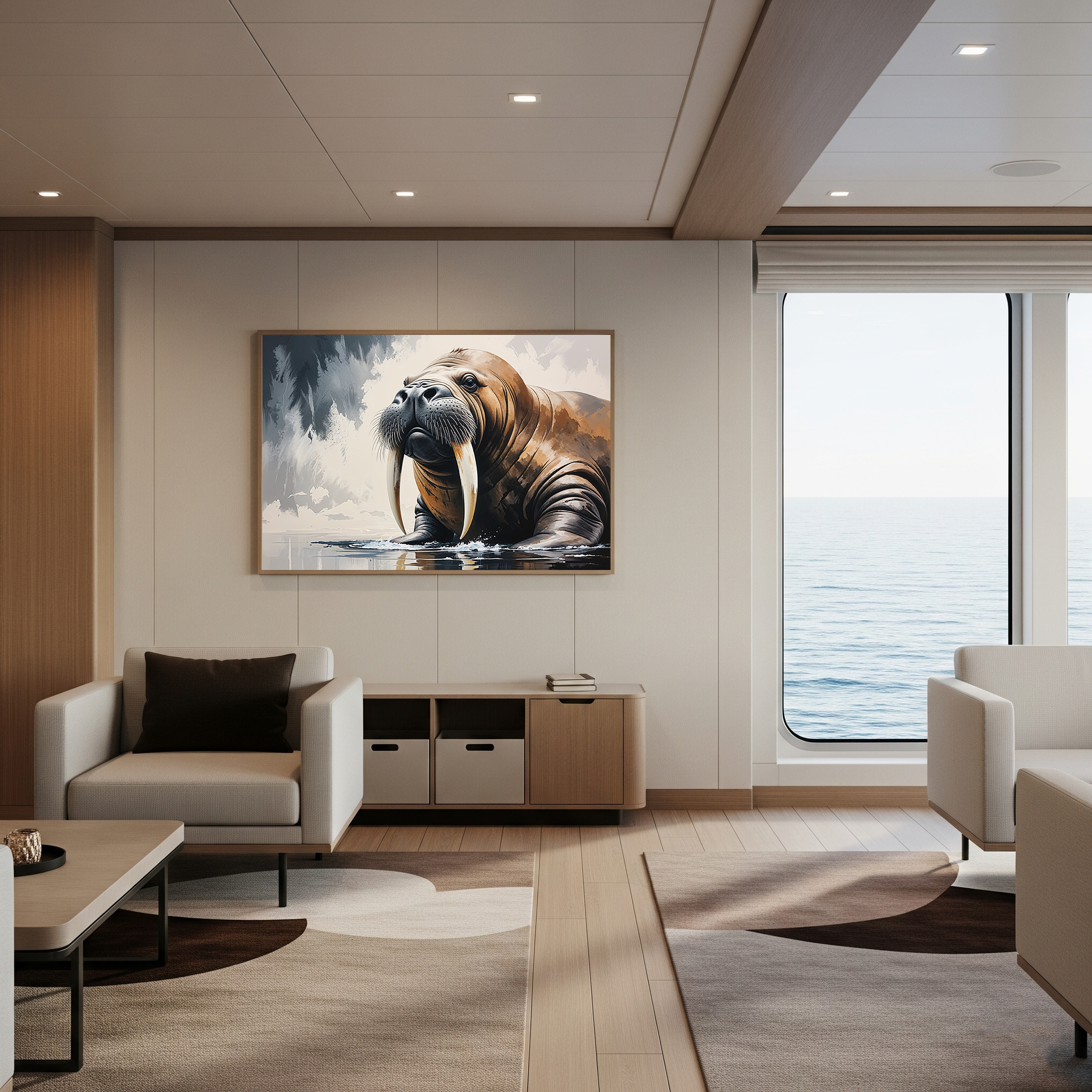 Majestic Walrus Portrait Expressionist Art | Digital Download