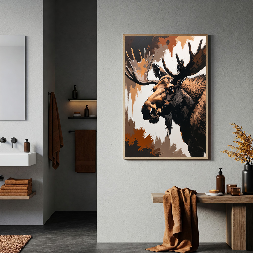 Abstract Moose Portrait Wall Art Print | Digital Download