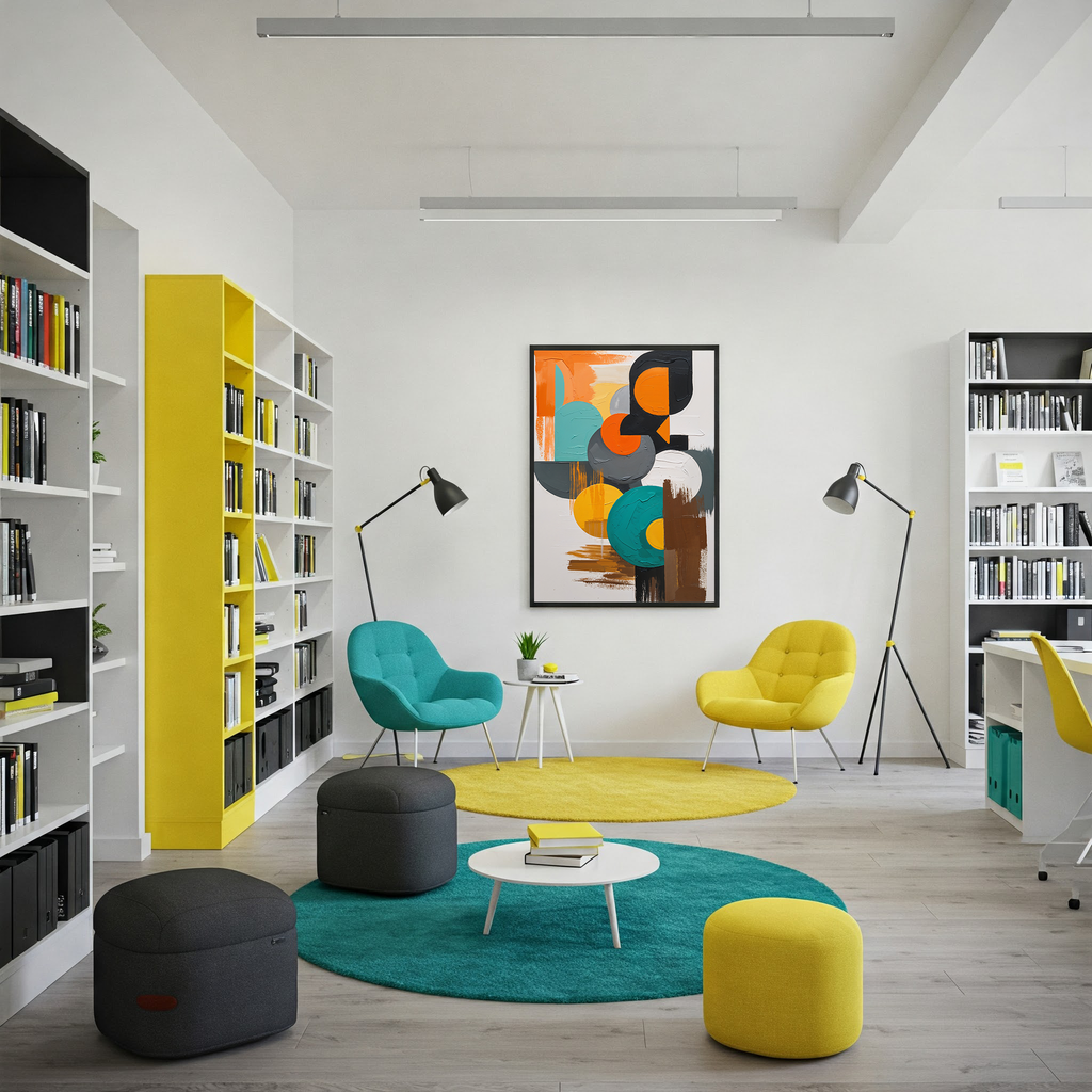 Abstract Rounded Geometry Mid Century Modern Art | Digital Download