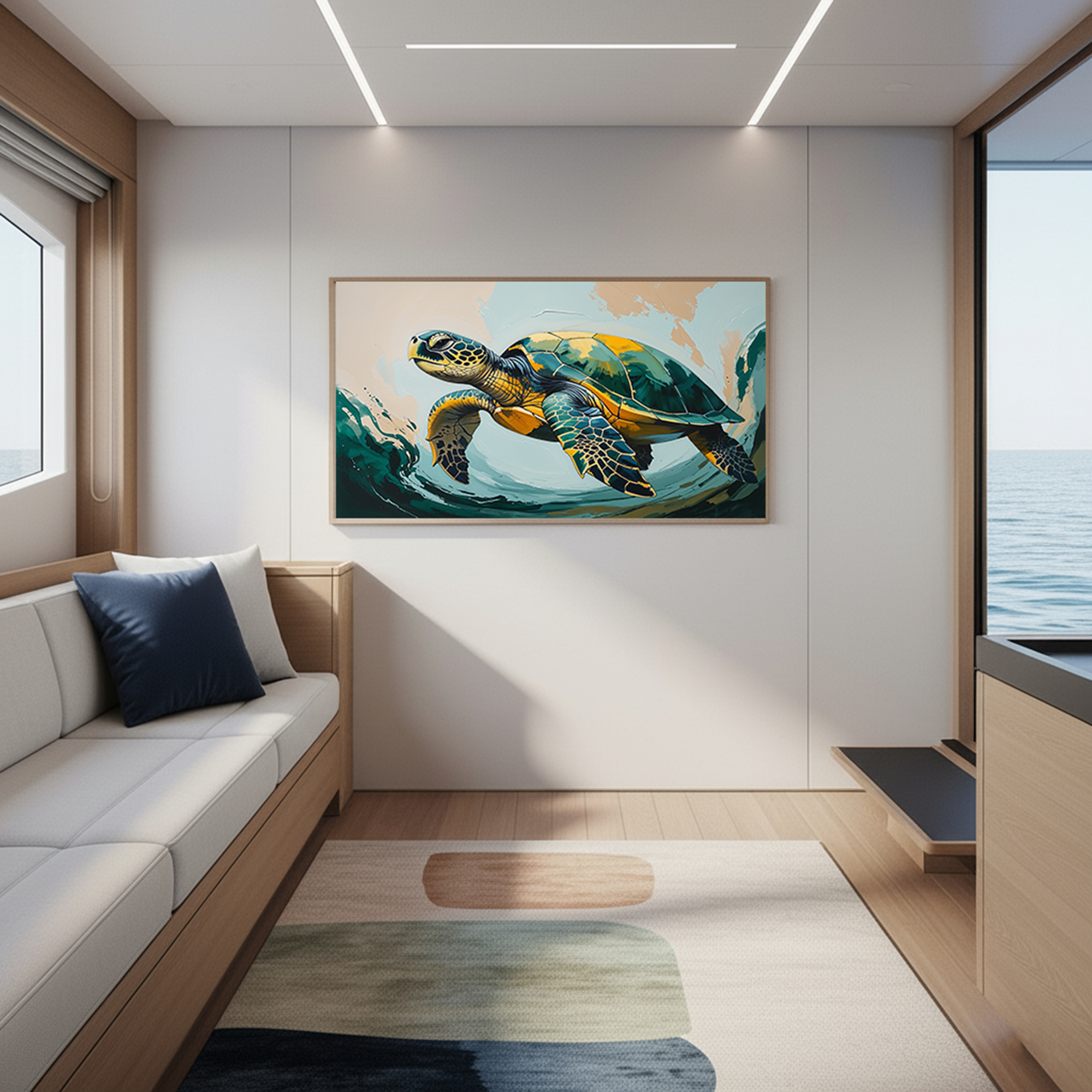 Abstract Sea Turtle Painting Wall Art | Digital Download
