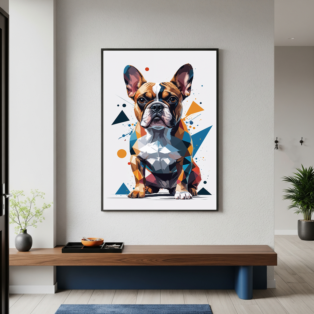 Geometric French Bulldog Art Print - Digital Download