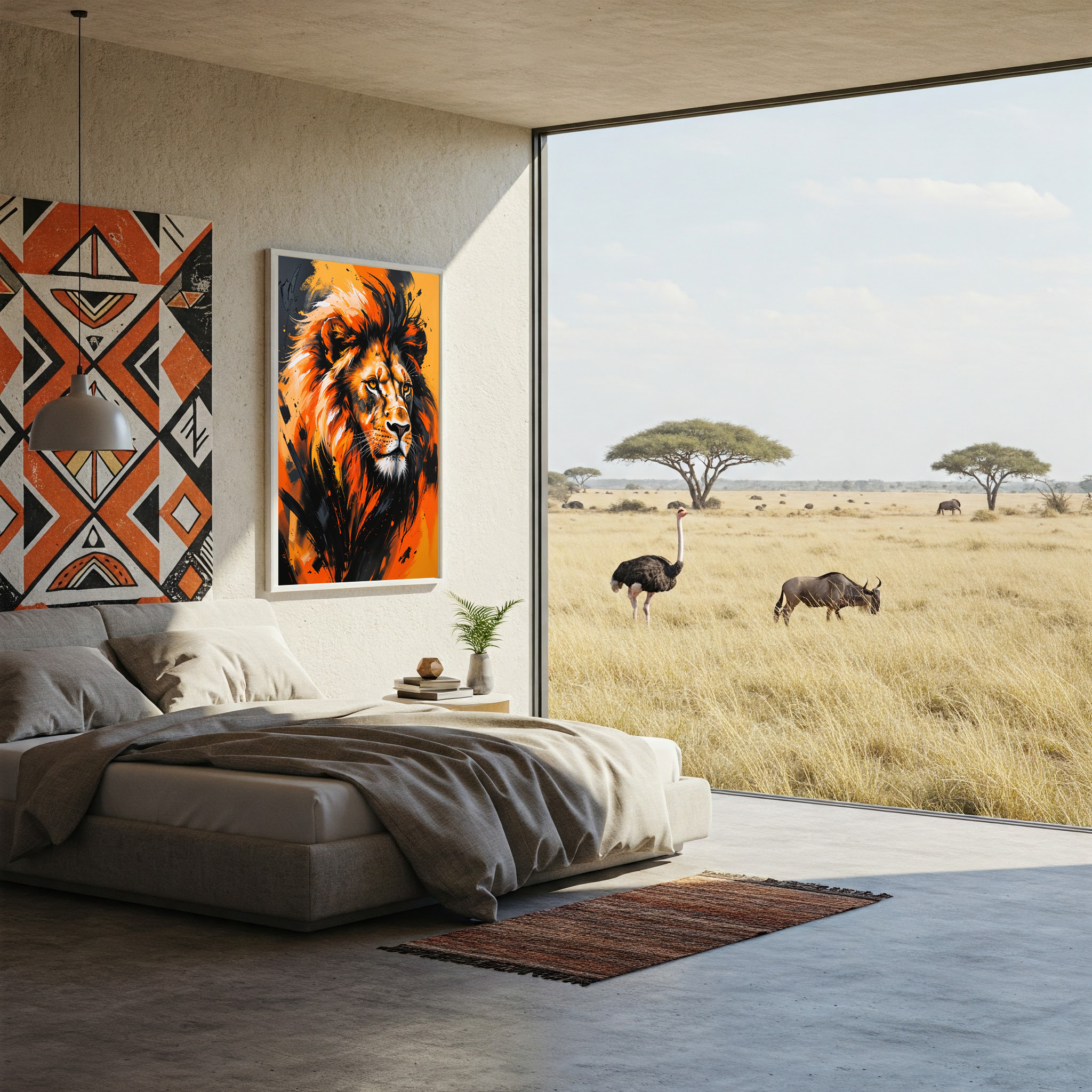 Abstract Lion Portrait Wall Art | Digital Download