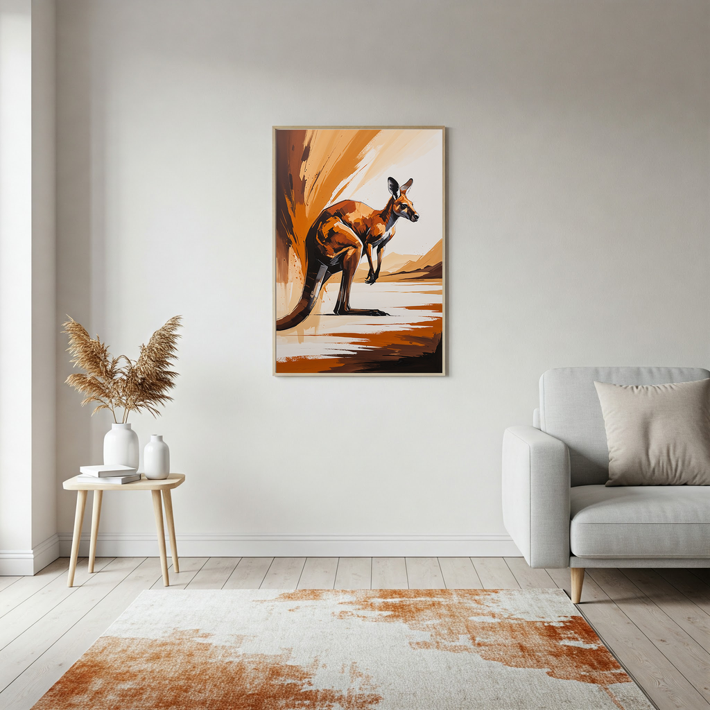 Australian Red Kangaroo Wildlife Wall Art | Digital Download