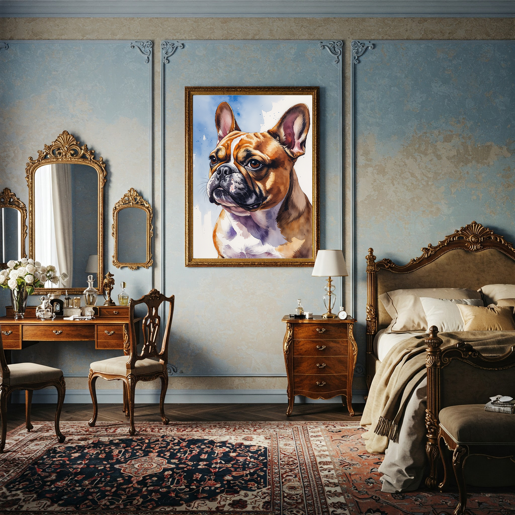 Watercolor French Bulldog Art Print | Digital Download