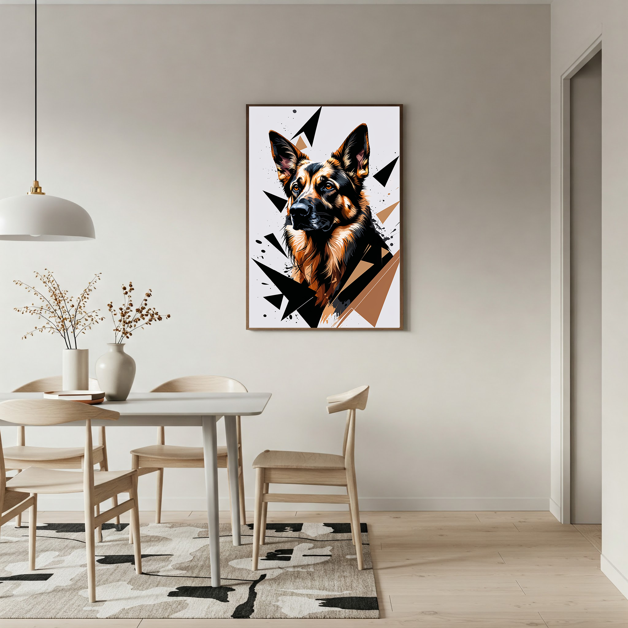Geometric German Shepherd Art Print - Digital Download