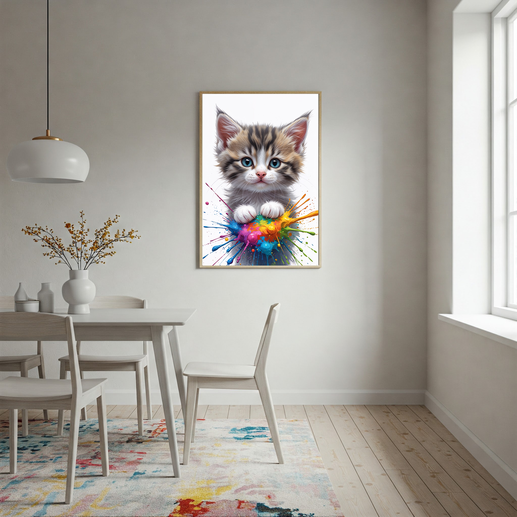Colorful Kitten Art | Digital Download Print