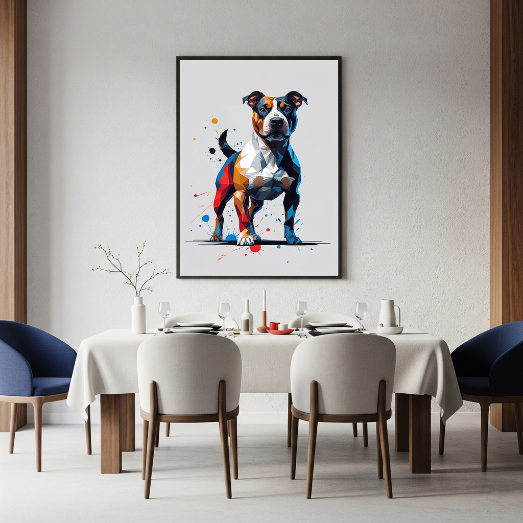 Geometric Staffordshire Bull Terrier Art Print | Digital Download