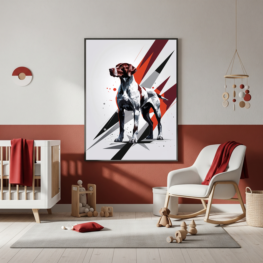Geometric Pointer Dog Art Print | Digital Download
