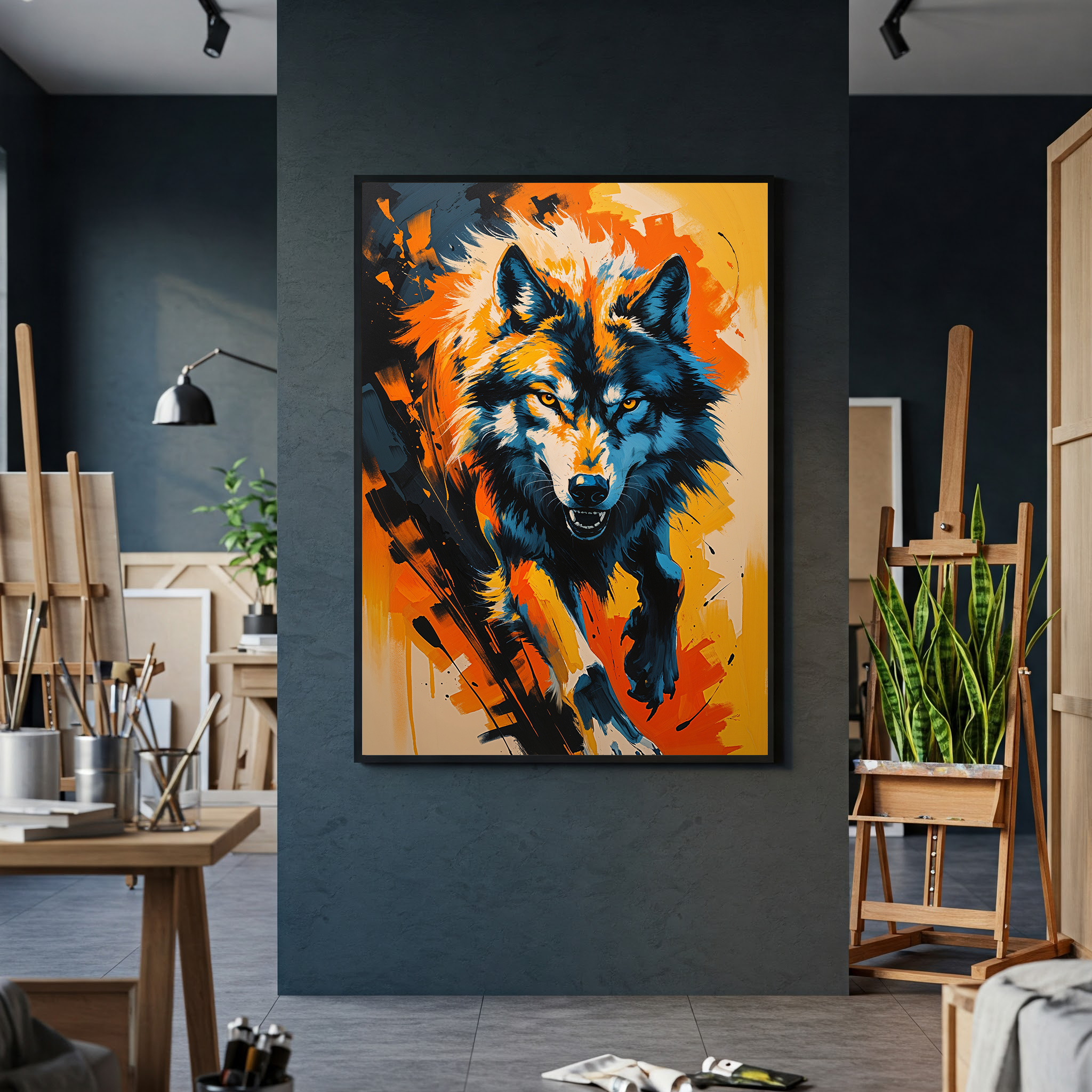 Abstract Wolf Portrait Wall Art Print | Digital Download