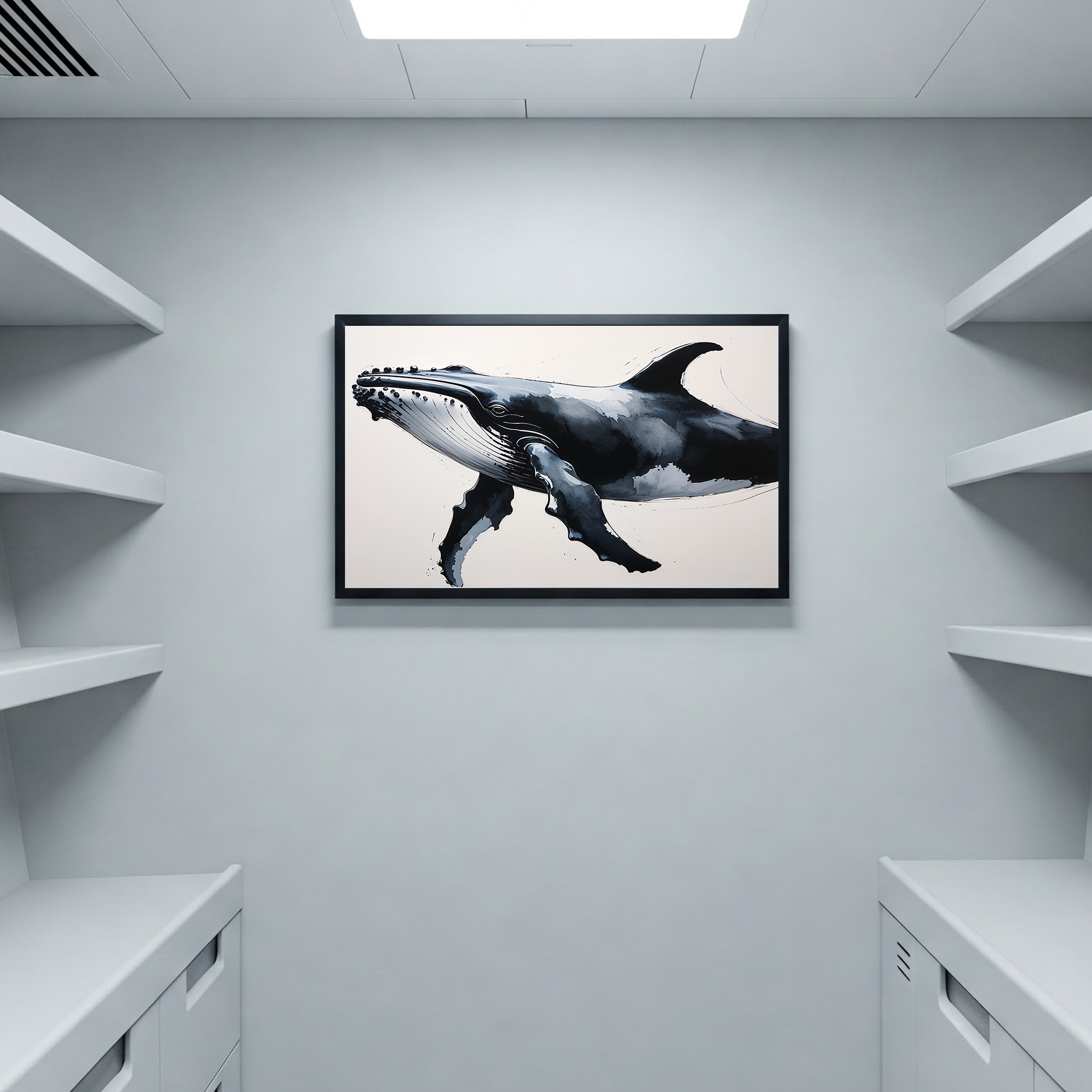 Abstract Blue Whale II Art Print | Digital Download