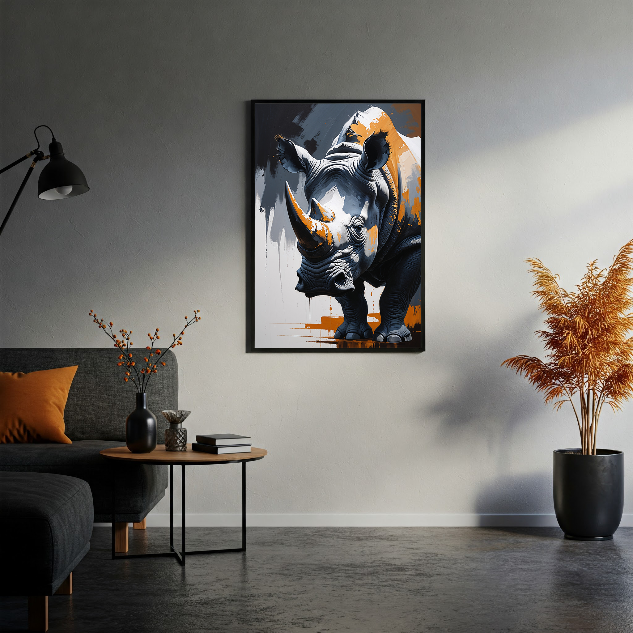 Abstract Rhino Full Body Wall Art | Digital Download