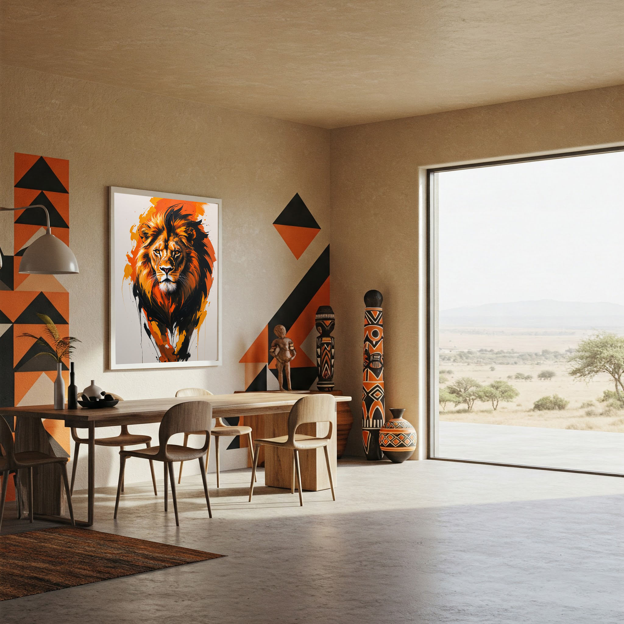 Modern Abstract Lion Wall Art | Digital Download