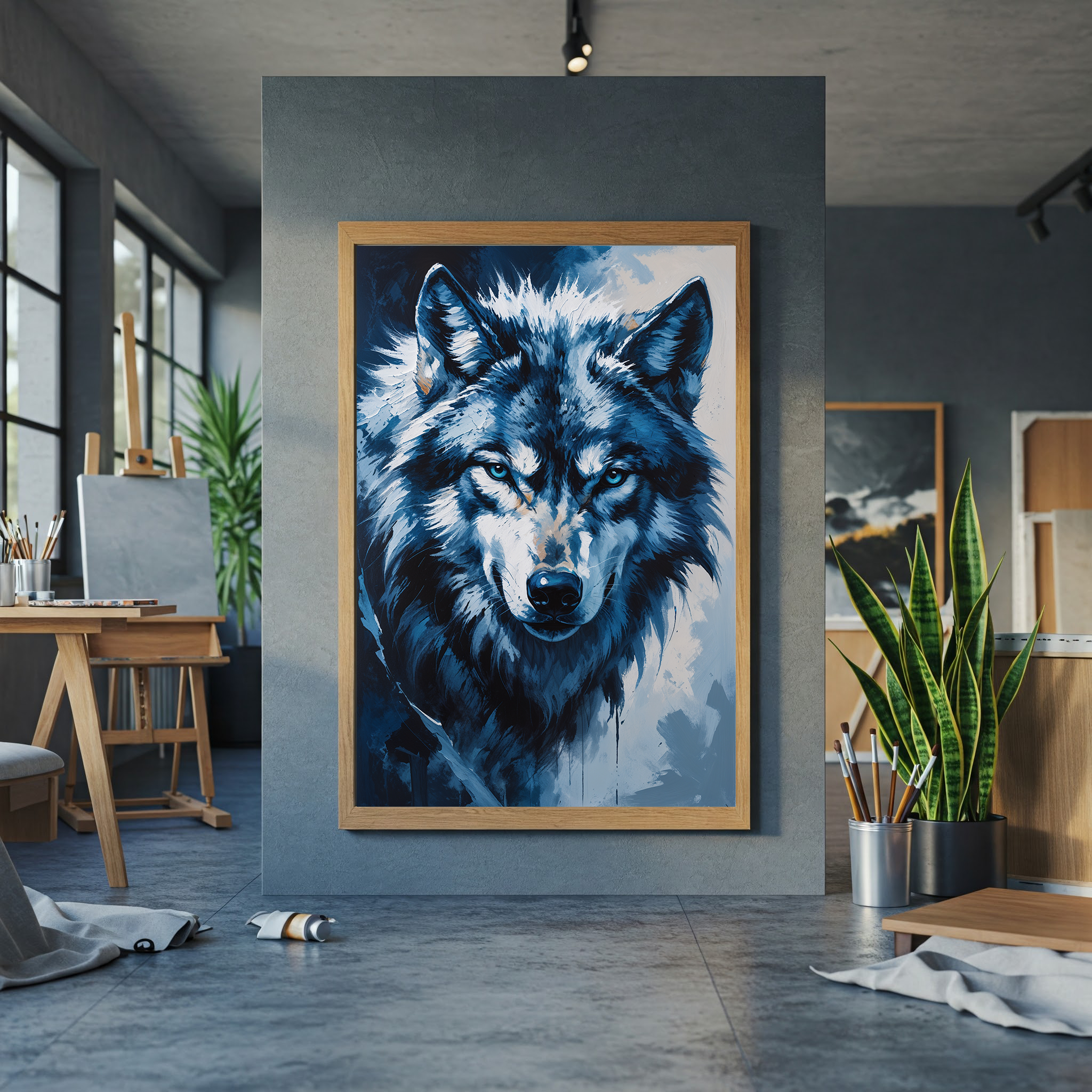 Abstract Gray Wolf II Art Print | Digital Download