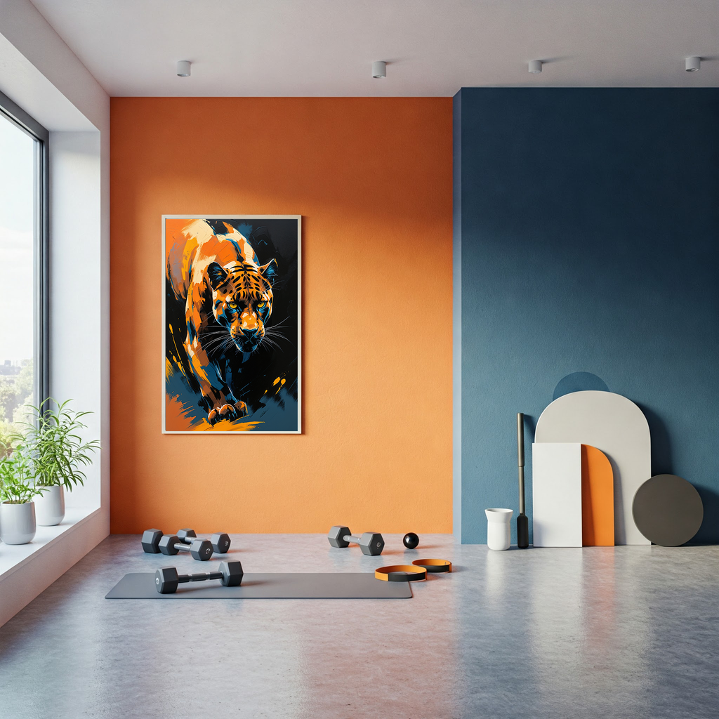Abstract Panther Portrait Wall Art Print | Digital Download