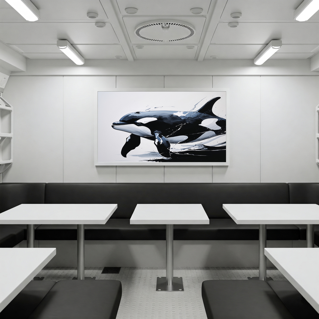 Abstract Orca Killer Whale Painting Wall Art | Digital Download