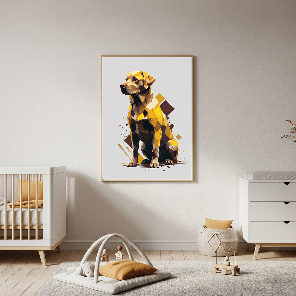 Geometric Labrador Dog Art Print | Digital Download