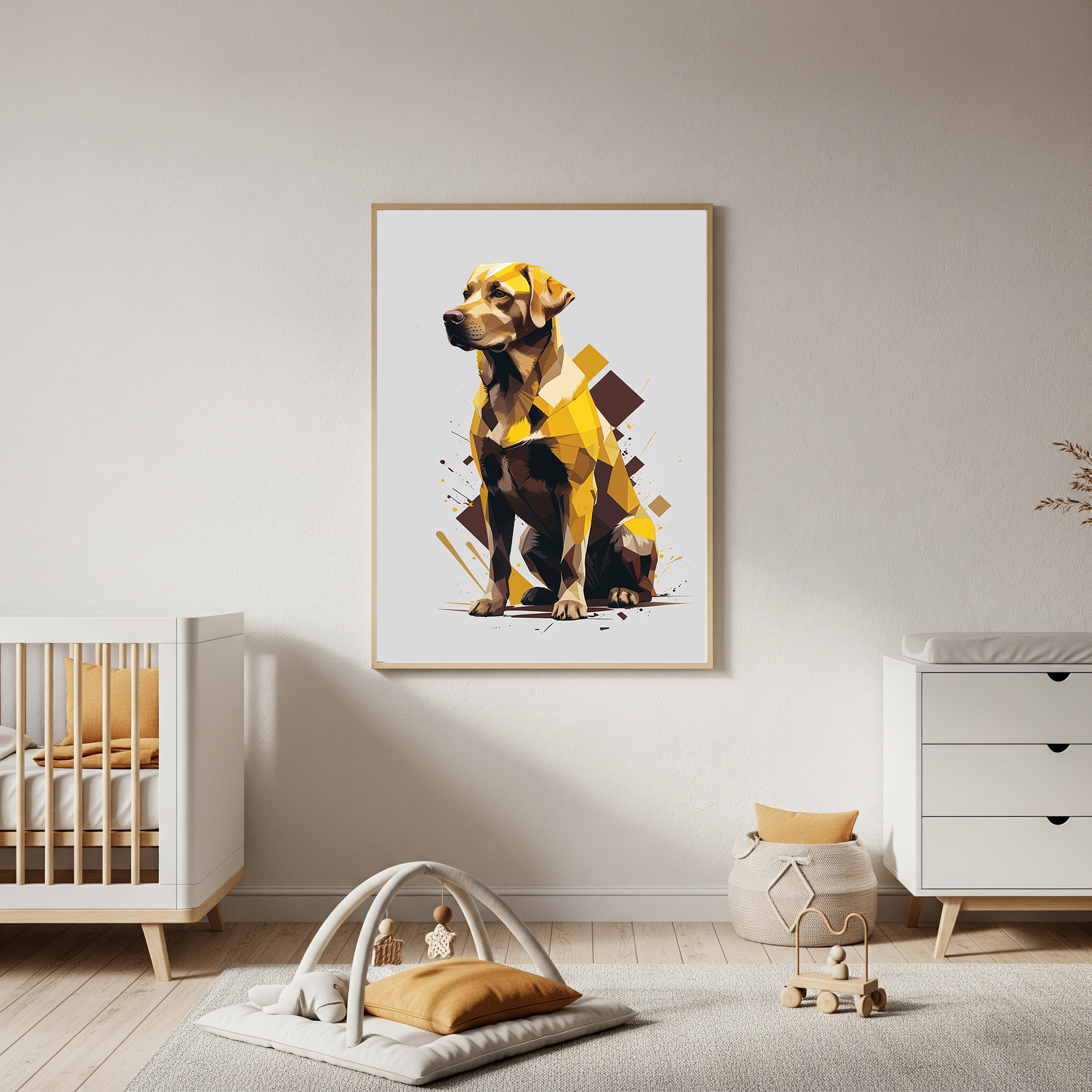 Geometric Labrador Dog Art Print | Digital Download