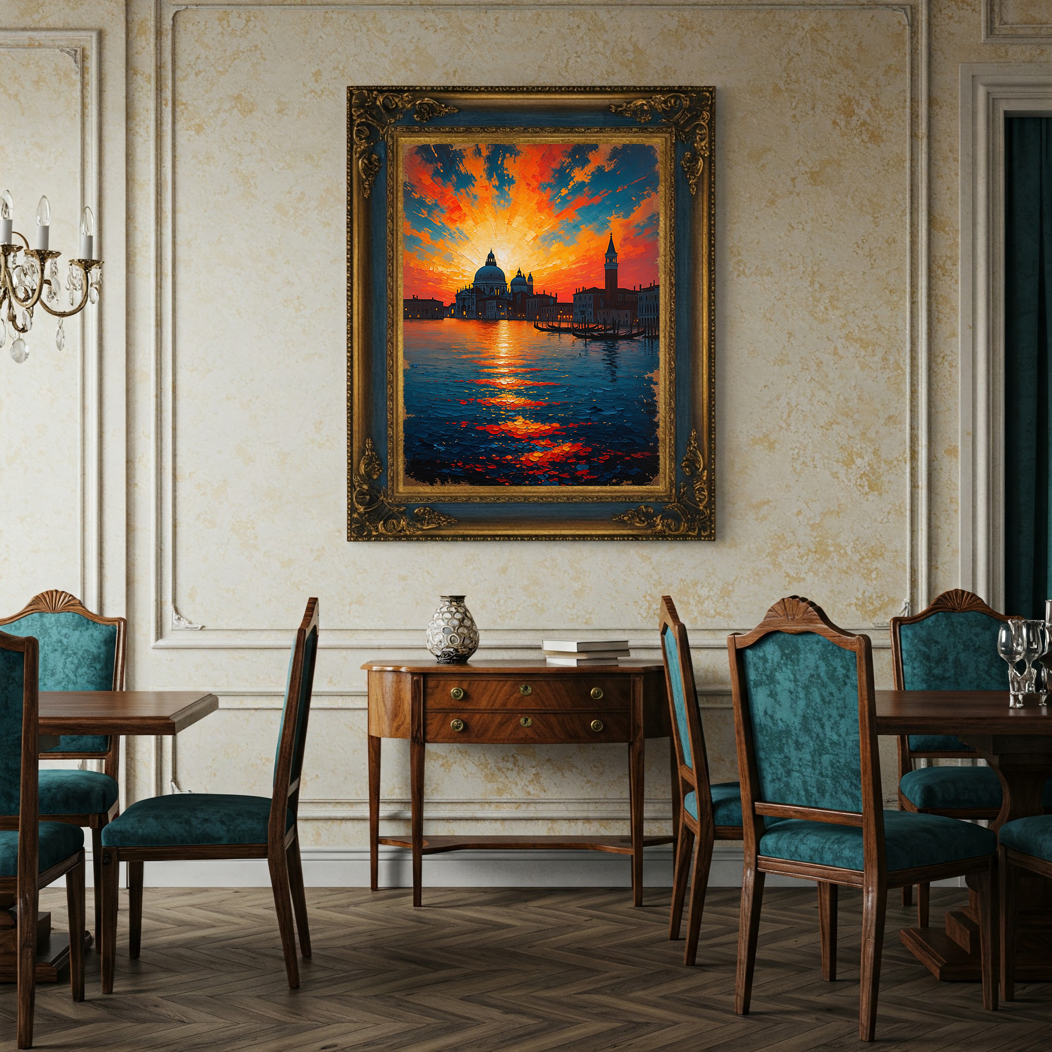 Venice Sunset Painting Canal Wall Art | Digital Download