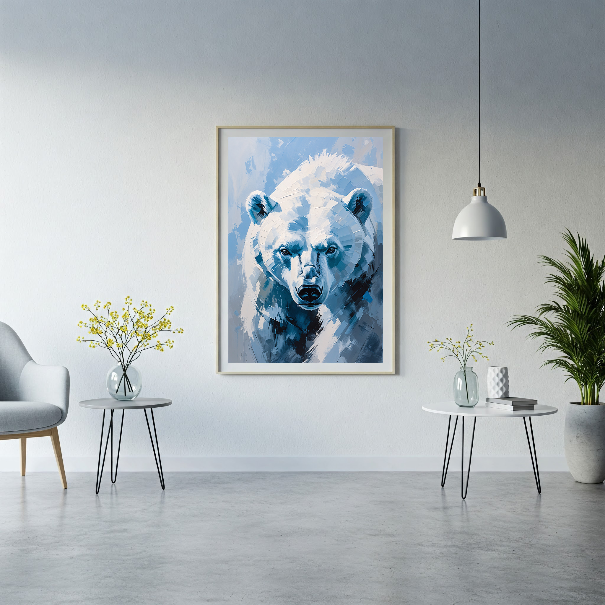 Abstract Polar Bear Wall Art | Digital Download