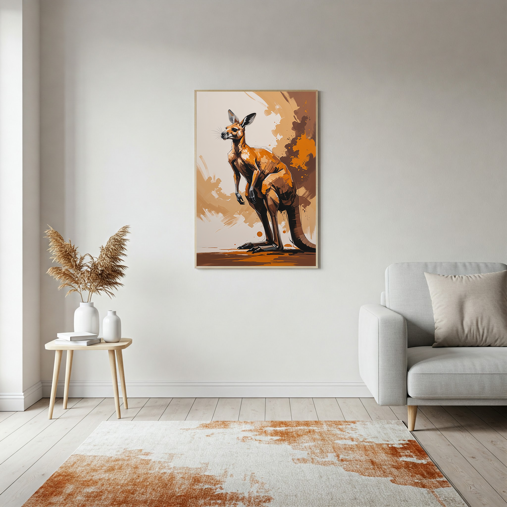 Digital Modern Abstract Kangaroo Wall Art | Digital Download
