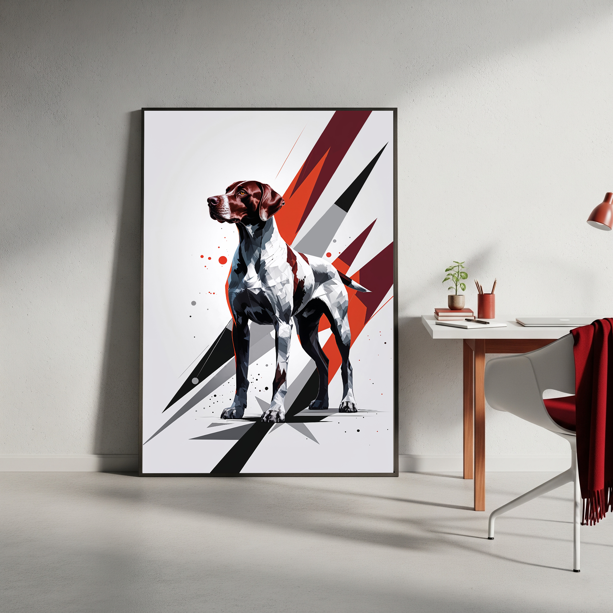 Geometric Pointer Dog Art Print | Digital Download