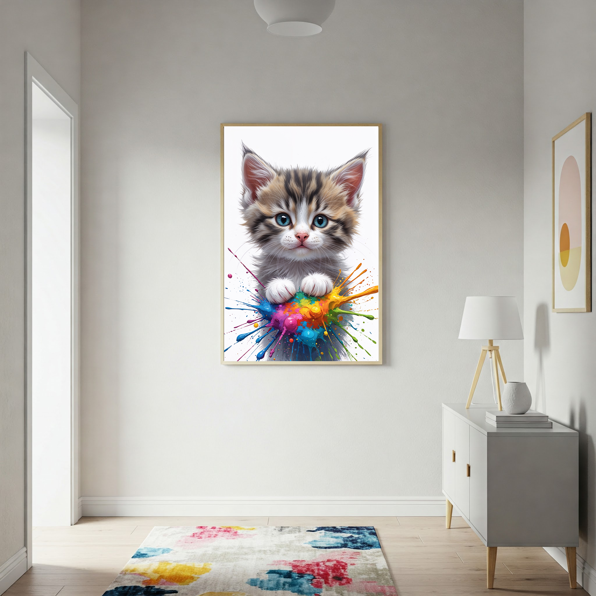 Colorful Kitten Art | Digital Download Print