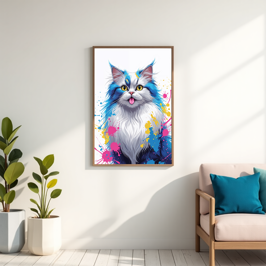 Color Cat digital art by Reflectionare, featuring vibrant, abstract feline artwork with bold colors and creative design.