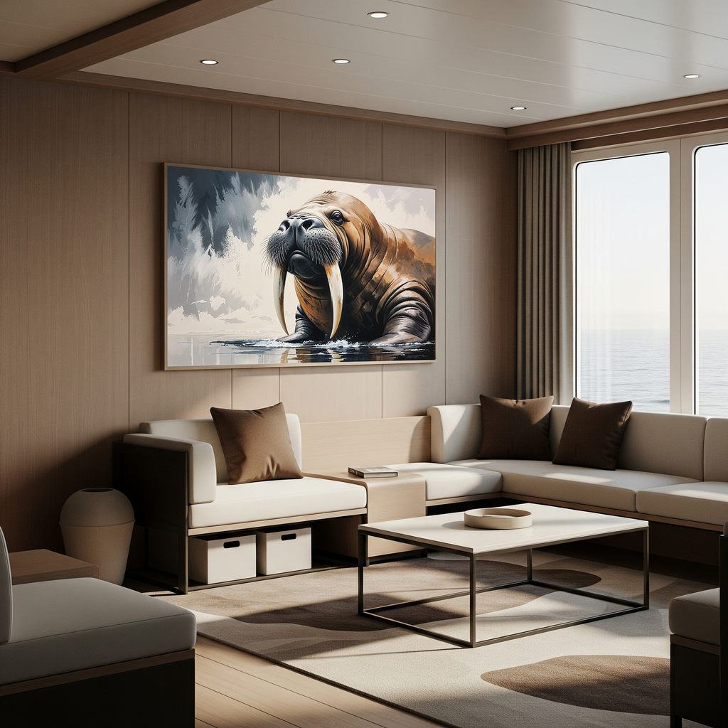 Majestic Walrus Portrait Expressionist Art | Digital Download