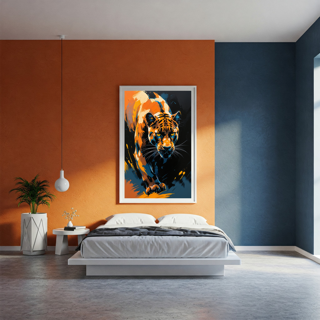Abstract Panther Portrait Wall Art Print | Digital Download