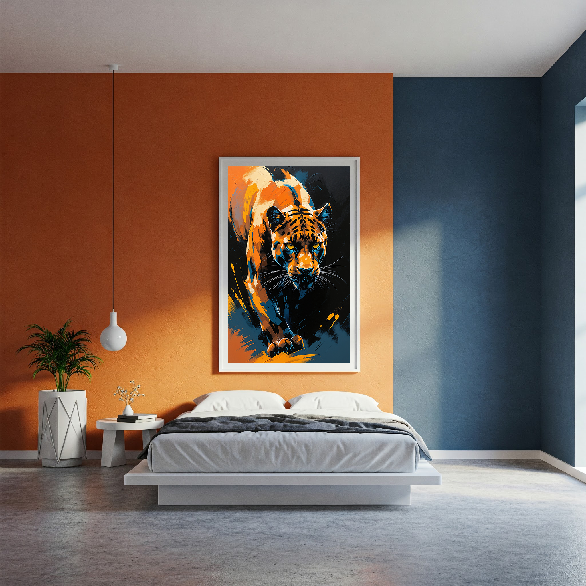 Abstract Panther Portrait Wall Art Print | Digital Download