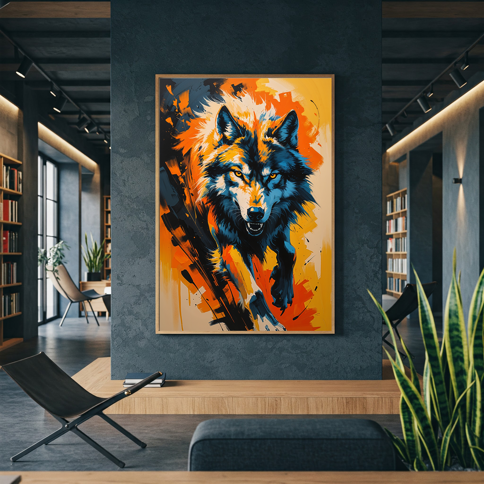 Abstract Wolf Portrait Wall Art Print | Digital Download