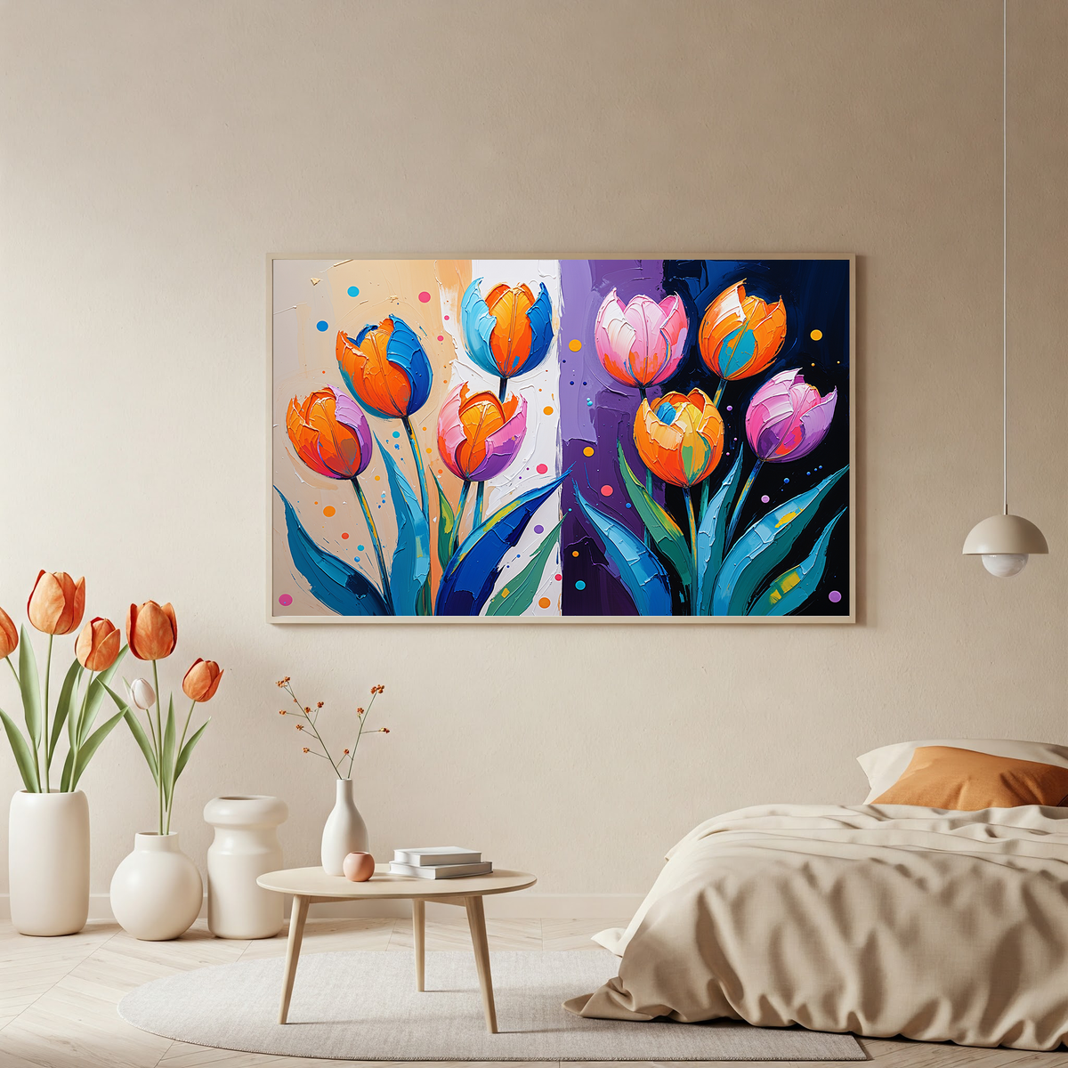 Vivid Impasto Oil Painting Tulip Art — alternate gallery view