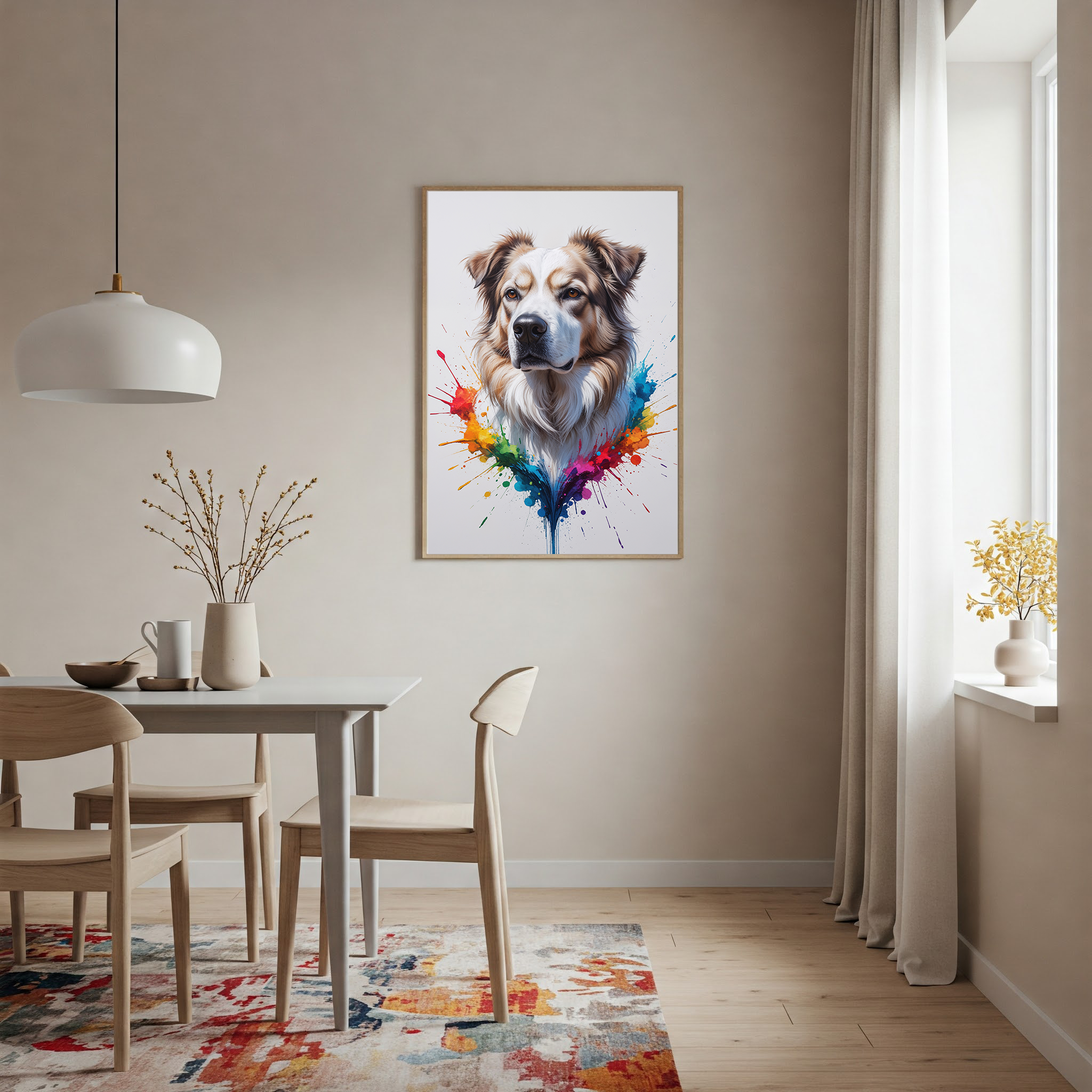 Colorful Australian Shepherd digital art by Reflectionare showing a vibrant, playful dog with bright, swirling colors in a creative design.