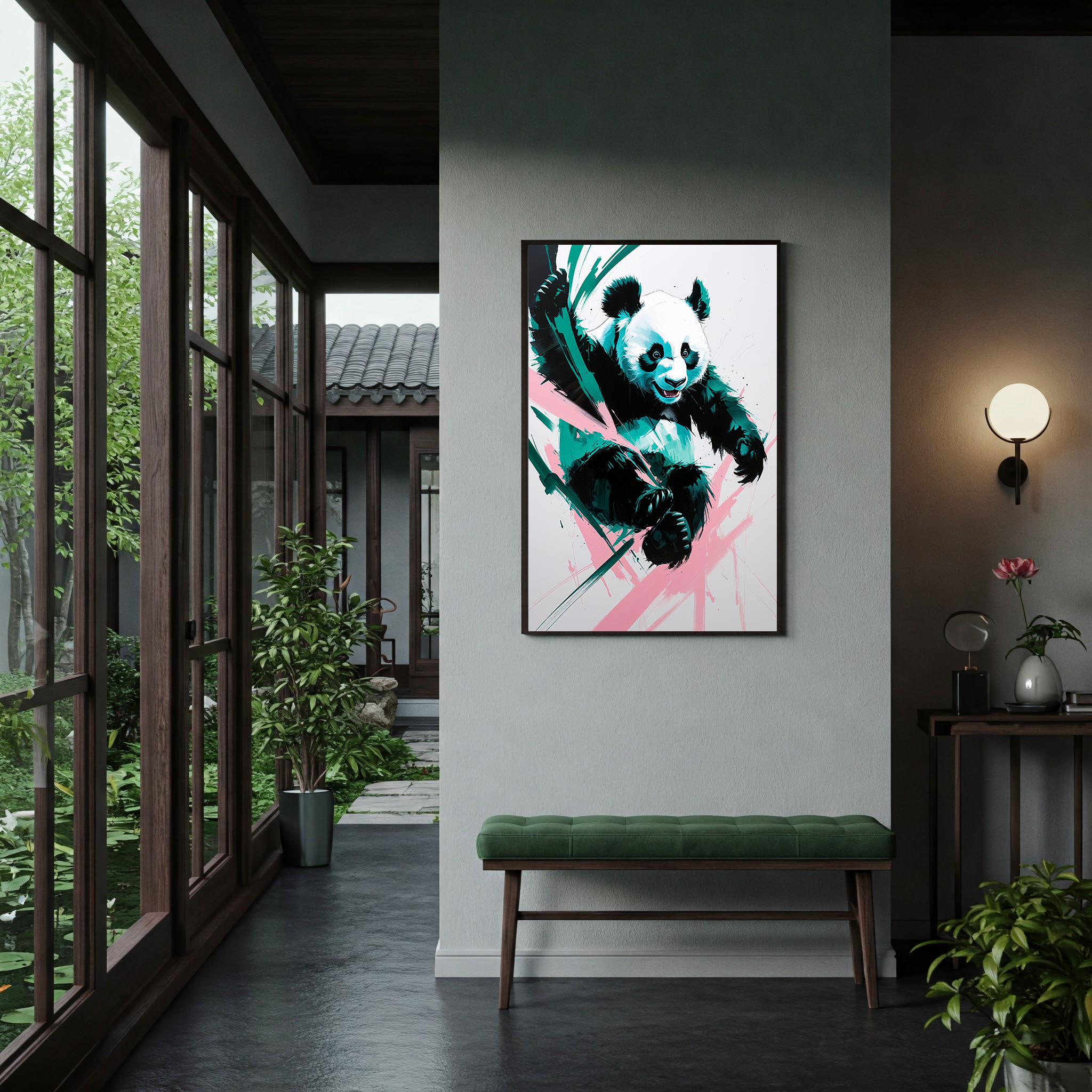 Abstract Panda Bear Wall Art Print | Digital Download
