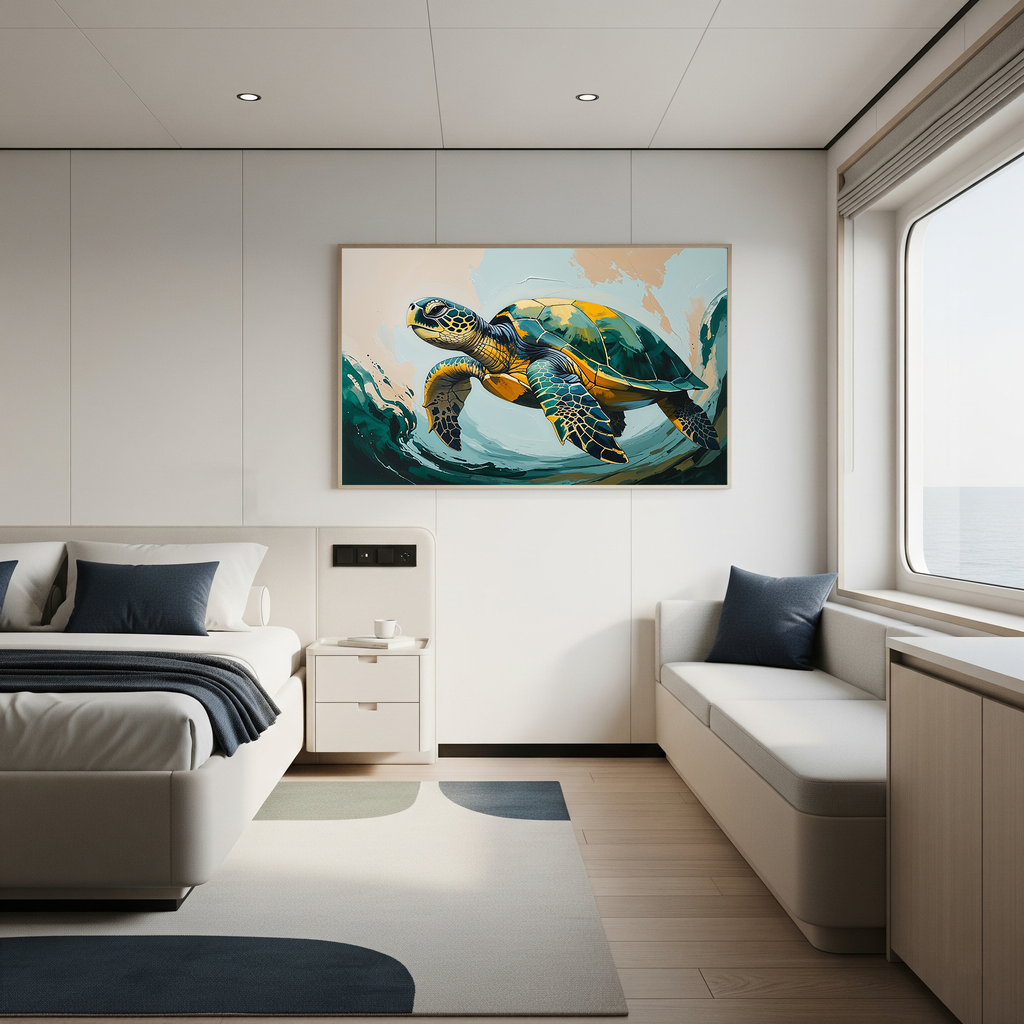 Abstract Sea Turtle Painting Wall Art | Digital Download