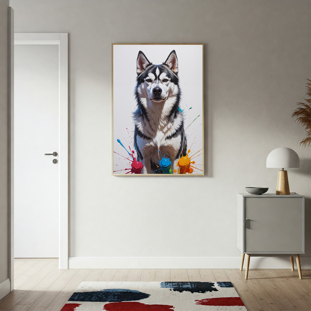 Colorful Husky Dog Art | Digital Download Print