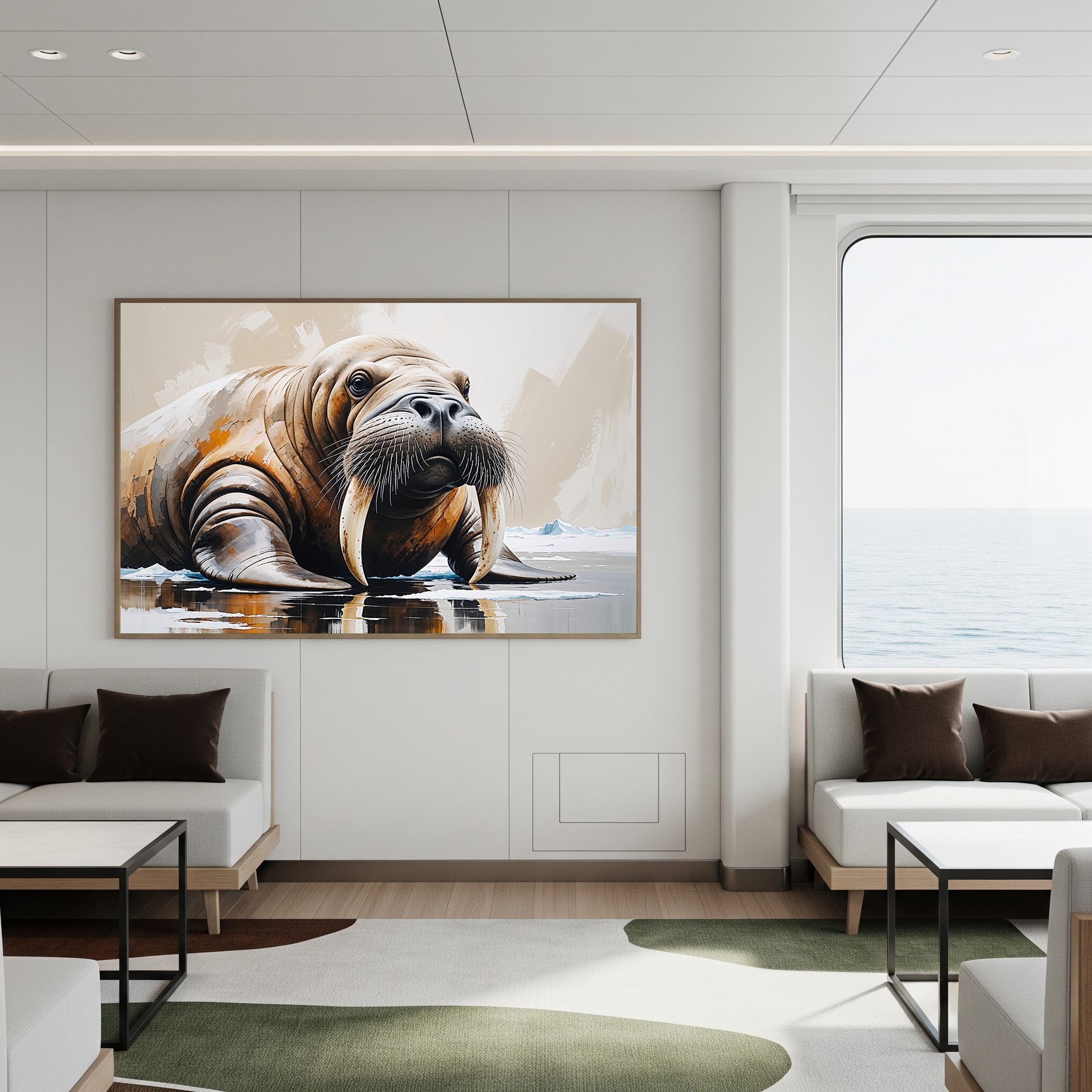Abstract Walrus Arctic Wildlife Painting Art | Digital Download