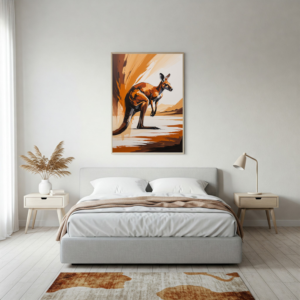 Australian Red Kangaroo Wildlife Wall Art | Digital Download